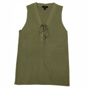 J  Crew | Ribbed Lace-up Sweater Tank Size M